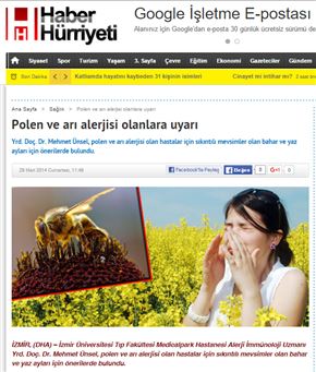 Polen ve arı alerjisi olanlara uyarı