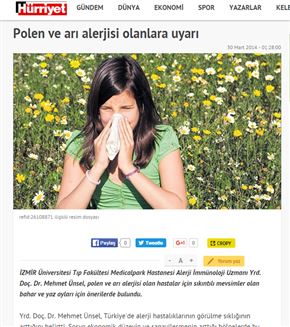 Polen ve arı alerjisi olanlara uyarı